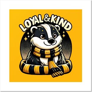 Loyal and Kind - Badger with a Scarf - Fantasy Posters and Art